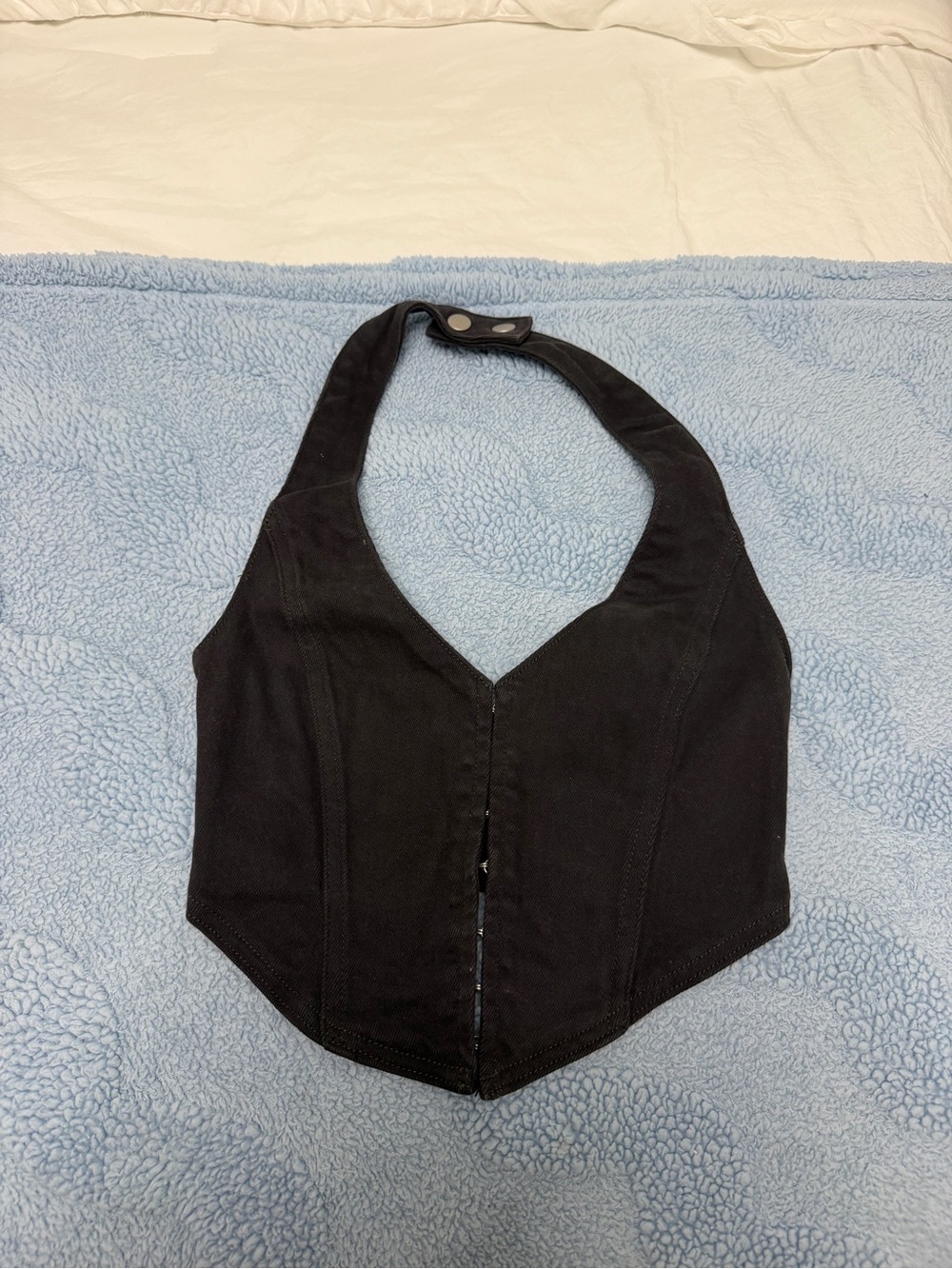 PacSun Black Halter V-Neck Crop Top